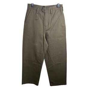 Zara Womens High Waisted Olive Green Wide-Leg Pants Size 29